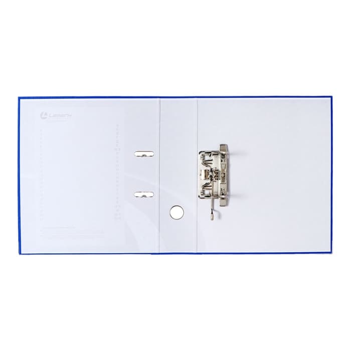 Папка-регистратор А4, 75 мм, ПВХ, тиснение «лен», металлическая окантовка, карман на корешок, собранная, синяя