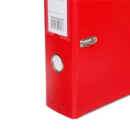 Папка-регистратор А4, 75 мм, ПВХ, тиснение «лен», металлическая окантовка, карман на корешок, собранная, красная, микс