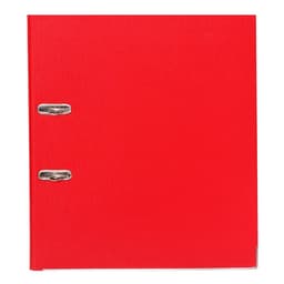 Папка-регистратор А4, 75 мм, ПВХ, тиснение «лен», металлическая окантовка, карман на корешок, собранная, красная, микс