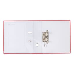 Папка-регистратор А4, 75 мм, ПВХ, тиснение «лен», металлическая окантовка, карман на корешок, собранная, красная, микс