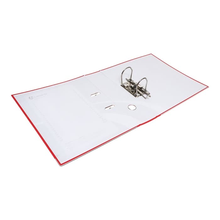 Папка-регистратор А4, 75 мм, ПВХ, тиснение «лен», металлическая окантовка, карман на корешок, собранная, красная, микс