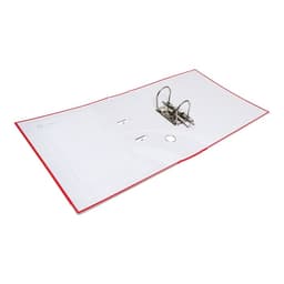 Папка-регистратор А4, 75 мм, ПВХ, тиснение «лен», металлическая окантовка, карман на корешок, собранная, красная, микс