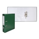 Папка-регистратор А4, 75 мм, ПВХ, тиснение «лен», металлическая окантовка, карман на корешок, собранная, зеленая