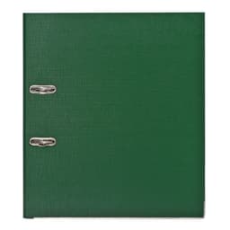 Папка-регистратор А4, 75 мм, ПВХ, тиснение «лен», металлическая окантовка, карман на корешок, собранная, зеленая