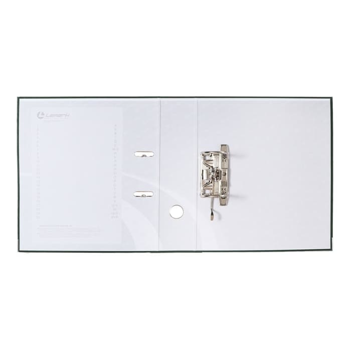 Папка-регистратор А4, 75 мм, ПВХ, тиснение «лен», металлическая окантовка, карман на корешок, собранная, зеленая