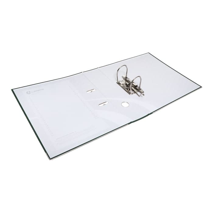 Папка-регистратор А4, 75 мм, ПВХ, тиснение «лен», металлическая окантовка, карман на корешок, собранная, зеленая