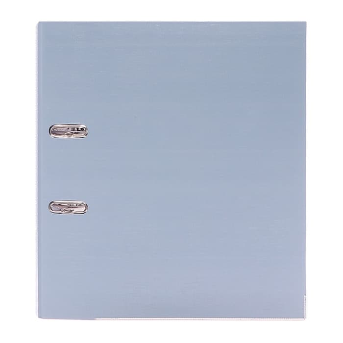 Папка-регистратор А4, 75 мм, ПВХ, металлическая окантовка, карман на корешок, собранная, серая, МИКС