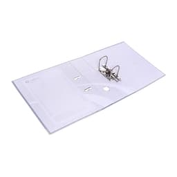 Папка-регистратор А4, 75 мм, ПВХ, металлическая окантовка, карман на корешок, собранная, серая, МИКС