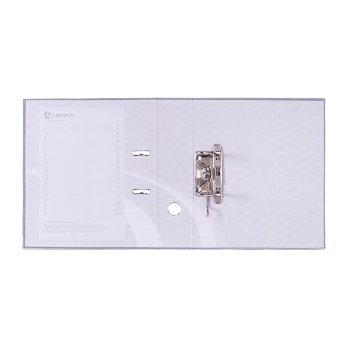 Папка-регистратор А4, 75 мм, ПВХ, металлическая окантовка, карман на корешок, собранная, серая, МИКС