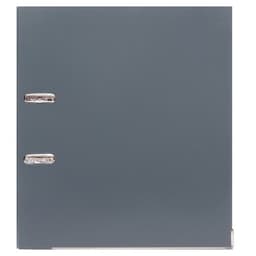 Папка-регистратор А4, 75 мм, ПВХ, металлическая окантовка, карман на корешок, собранная, серая, МИКС