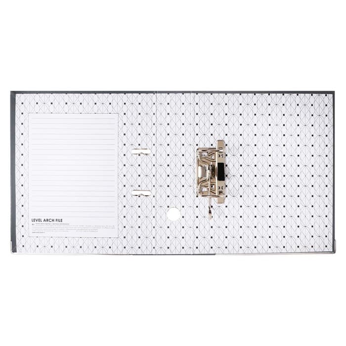 Папка-регистратор А4, 75 мм, ПВХ, металлическая окантовка, карман на корешок, собранная, серая, МИКС