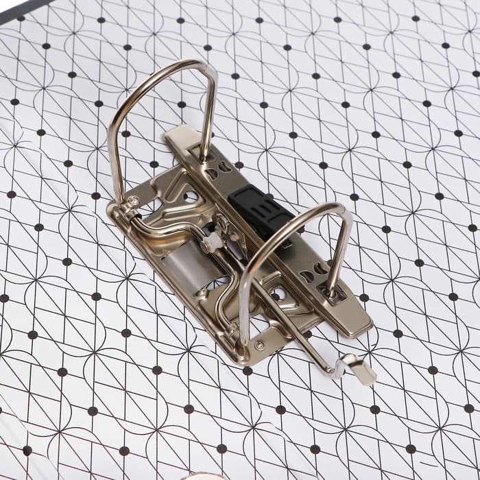 Папка-регистратор А4, 75 мм, ПВХ, металлическая окантовка, карман на корешок, собранная, серая, МИКС