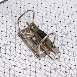 Папка-регистратор А4, 75 мм, ПВХ, металлическая окантовка, карман на корешок, собранная, серая, МИКС