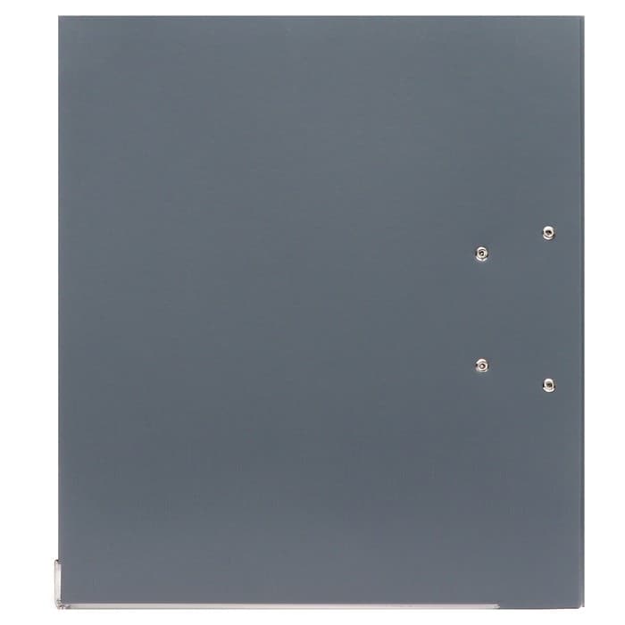 Папка-регистратор А4, 75 мм, ПВХ, металлическая окантовка, карман на корешок, собранная, серая, МИКС