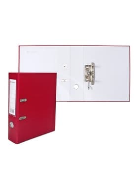 Папка-регистратор А4, 75 мм, ПВХ, тиснение «лен», металлическая окантовка, карман на корешок, собранная, бордовая