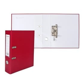 Папка-регистратор А4, 75 мм, ПВХ, тиснение «лен», металлическая окантовка, карман на корешок, собранная, бордовая