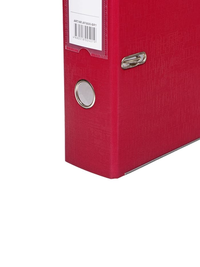 Папка-регистратор А4, 75 мм, ПВХ, тиснение «лен», металлическая окантовка, карман на корешок, собранная, бордовая