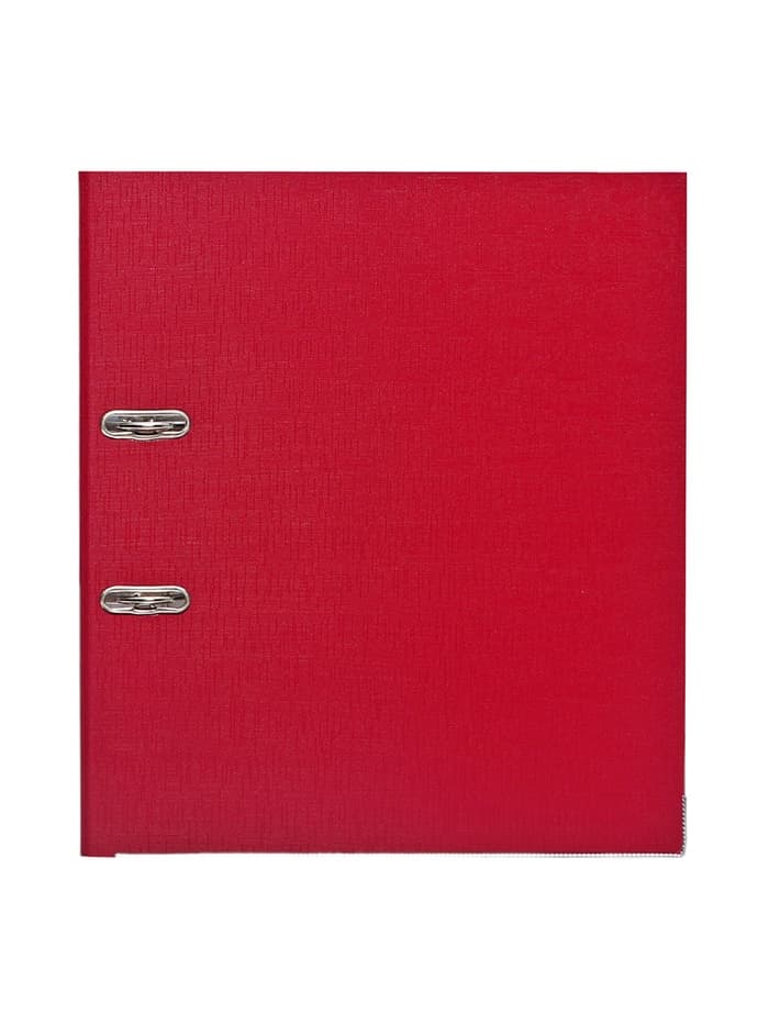Папка-регистратор А4, 75 мм, ПВХ, тиснение «лен», металлическая окантовка, карман на корешок, собранная, бордовая