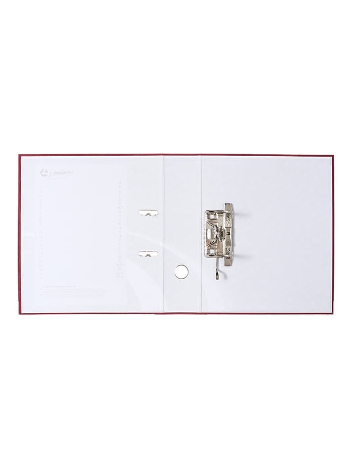 Папка-регистратор А4, 75 мм, ПВХ, тиснение «лен», металлическая окантовка, карман на корешок, собранная, бордовая