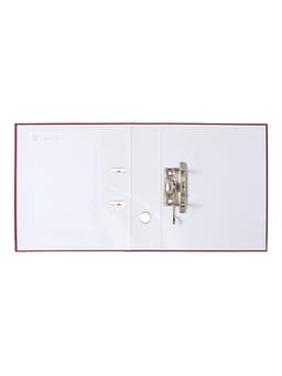 Папка-регистратор А4, 75 мм, ПВХ, тиснение «лен», металлическая окантовка, карман на корешок, собранная, бордовая