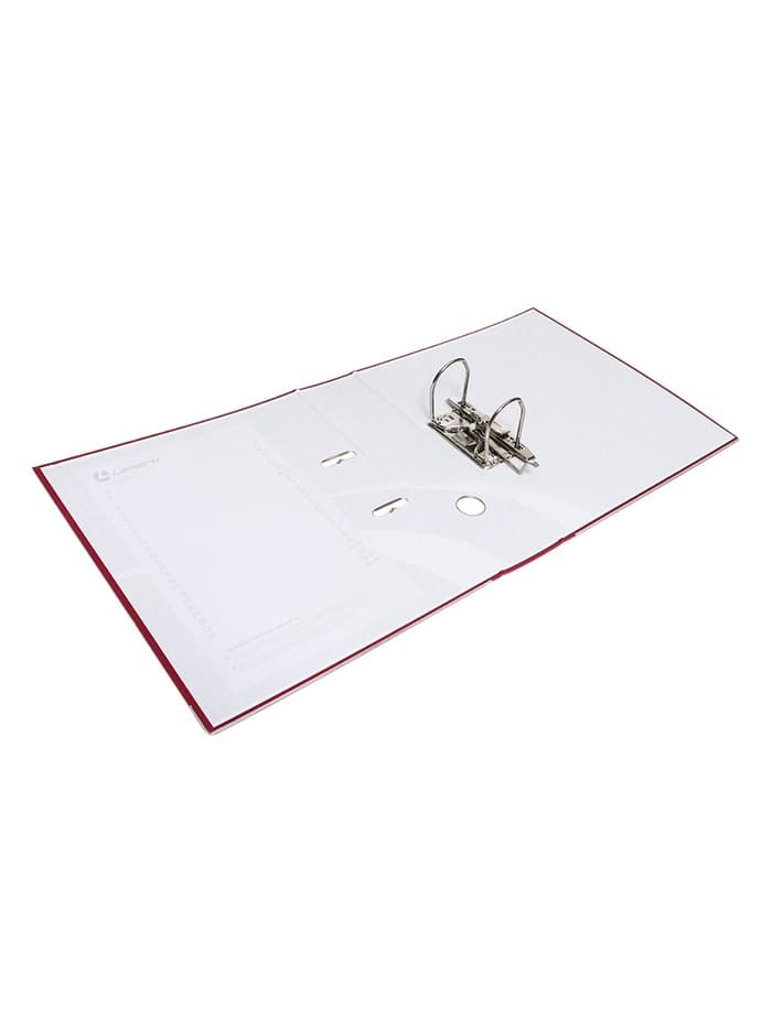 Папка-регистратор А4, 75 мм, ПВХ, тиснение «лен», металлическая окантовка, карман на корешок, собранная, бордовая