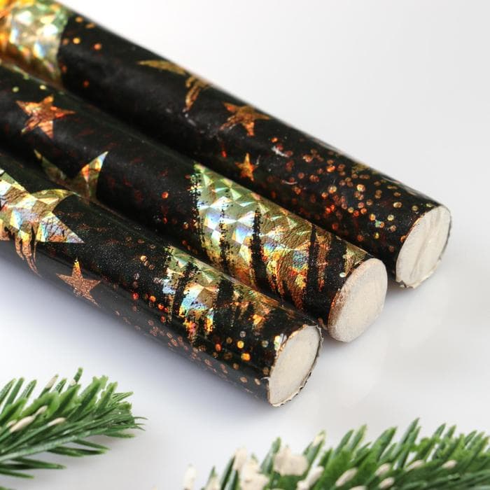 Свечи фонтаны в торт золотые «Звёзды», 3 шт., 12.5 см, горение 30 сек.