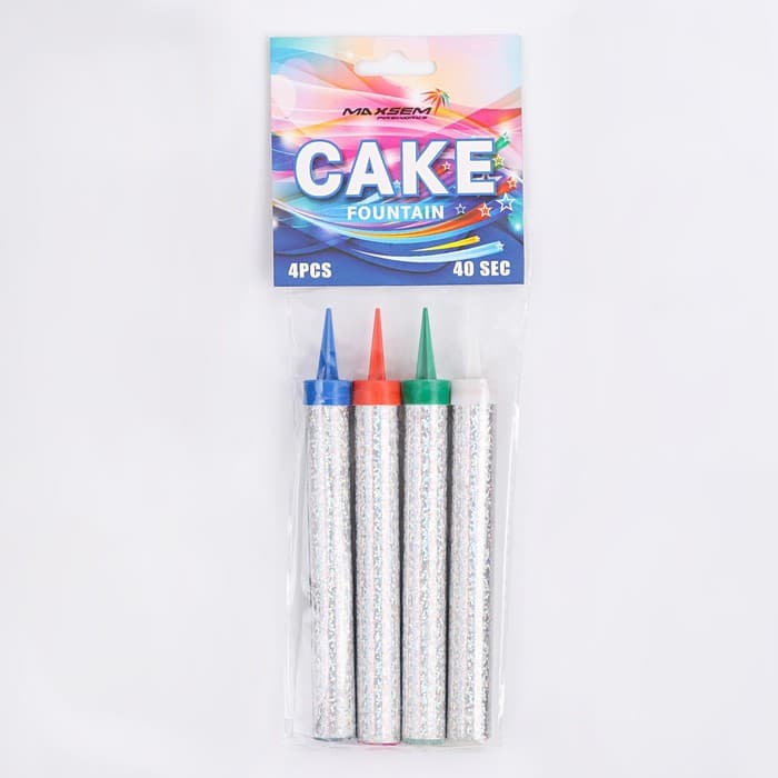 Свечи фонтаны в торт «Цветные искры», 4 шт., 10 см, горение 30 сек.