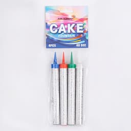Свечи фонтаны в торт «Цветные искры», 4 шт., 10 см, горение 30 сек.