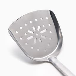 Шумовка-лопатка для казана Шафран, 45 см, ширина 14 см, узбекская, с деревянной ручкой, металл