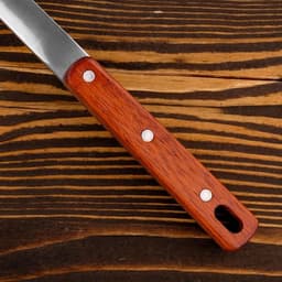 Шумовка-лопатка для казана Шафран, 45 см, ширина 14 см, узбекская, с деревянной ручкой, металл