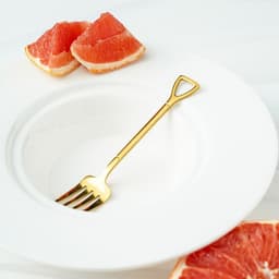 Вилка десертная Magistro «Грабли», длина 12 см, нержавеющая сталь, золотистая