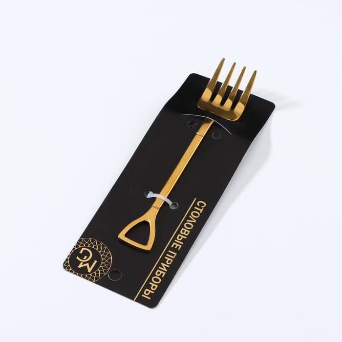 Вилка десертная Magistro «Грабли», длина 12 см, нержавеющая сталь, золотистая