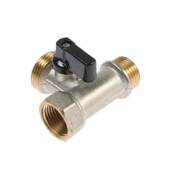 Кран шаровой ZEIN engr, для подключения бытовой техники, 3-х проходной, 1/2"х3/4"х1/2", латунь