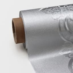 Клеёнка на стол, на тканевой основе, рулон 20 метров, ширина 137 см, толщина 0.25 мм, цвет серебряный