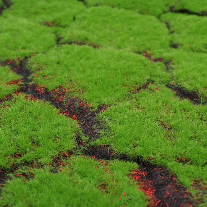 Мох искусственный, декоративный, полотно 1×1 м, рельефный, камни, зелёный на чёрном, Greengo