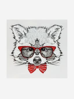 Термонаклейка «Енот в очках», 16.5×19 см