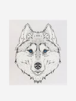 Термонаклейка «Волк», 15.5×20 см, чёрная, белая