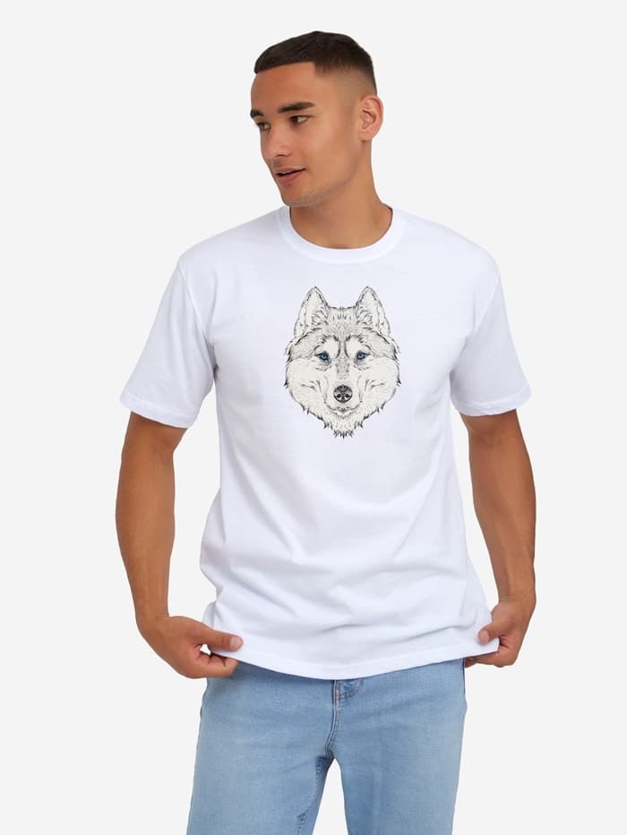 Термонаклейка «Волк», 15.5×20 см, чёрная, белая