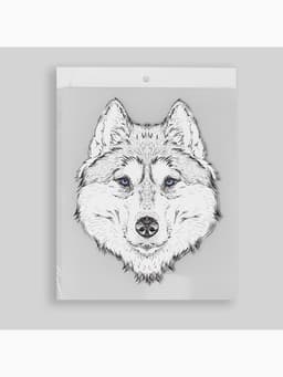 Термонаклейка «Волк», 15.5×20 см, чёрная, белая