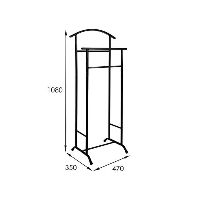 Вешалка костюмная «Стиль», 47×34.8×108 см, чёрная