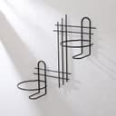 Подвес для кашпо, настенный, d=16 см, чёрный, «Прямая-2»