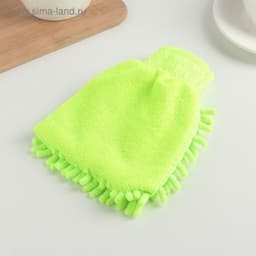 Варежка для уборки Доляна «Букли», микрофибра односторонняя, 15×20 см, МИКС