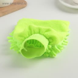 Варежка для уборки Доляна «Букли», микрофибра односторонняя, 15×20 см, МИКС