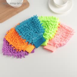 Варежка для уборки Доляна «Букли», микрофибра односторонняя, 15×20 см, МИКС