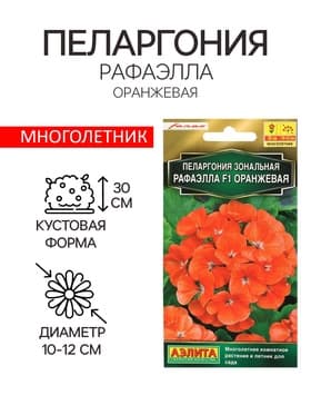 Семена цветов Пеларгония "Рафаэлла", оранжевая, F1, 5 шт