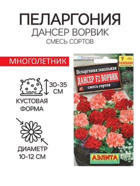 Семена цветов Пеларгония "Дансер Ворвик", смесь окрасок, F2, 5 шт.