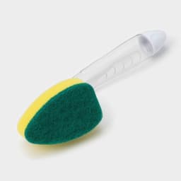 Губка для посуды Доляна, с ручкой дозатором, поролон, абразивное покрытие, 24×5.5×8 см