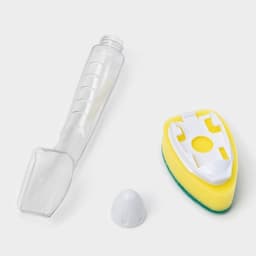 Губка для посуды Доляна, с ручкой дозатором, поролон, абразивное покрытие, 24×5.5×8 см