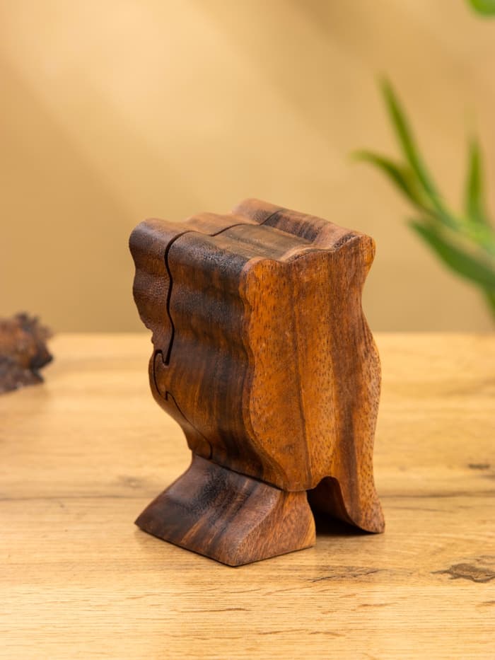 Шкатулка с секретом «Сова», 12×7×6.5 см
