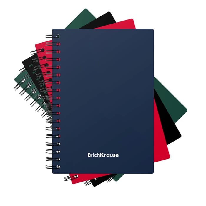 Тетрадь на спирали ErichKrause. Classic А6, 60 листов, в клетку, пластиковая обложка, блок офсет, МИКС